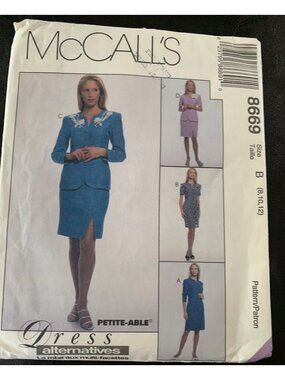 McCall's Misses Dress Coat Skirt Sewing Pattern Size 8 10 12 8669 - Uncut